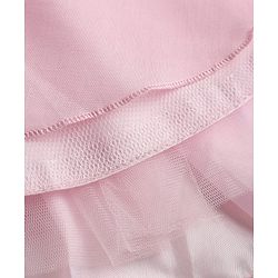 Babyhug Organza Woven Sleeveless Party Frock With Bow Applique - Pink & White