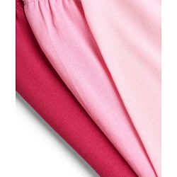 Babyhug Cotton Lycra Elastane Knit Full Length Solid Leggings Pack of 3 - Red, Pink & Peach