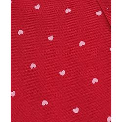 Babyhug Cotton Lycra Knit Full Length Striped & Hearts Printed Leggings Pack Of 3 - Red Pink & White