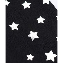 Babyhug Cotton Elastane Knit Full Length Leggings with Stars Print in Black