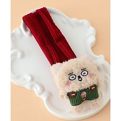 Babyhug Headband Free Size with Embroiderd Bear Applique - Pink