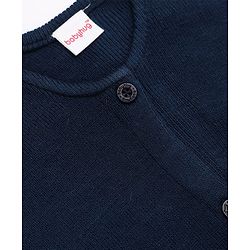 Babyhug Knit Sleeveless Front Open Sweater - Navy Blue