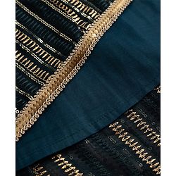Babyhug Georgette Woven Sleeveless Sequinned & Embroidered Lehenga Choli and Dupatta Set - Teal Blue