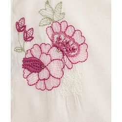 Babyhug Chanderi Woven Full Sleeves Floral Embroidered Dhoti Kurta Set - Off White