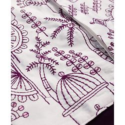Babyhug Woven Full Sleeves Solid Kurta & Pyjama Set With Floral & Birds Embroidered Jacket - Purple