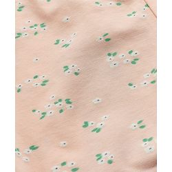 Babyhug Cotton Lycra Elastane Knit Slim Fit Full Length Solid Leggings with Floral & Polka Dots Print Pack of 3 - Peach, Baby Pink & Light Green