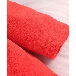 Babyhug Terry Knit Full Sleeves Hooded Bath Robe with Duck Patch -Red