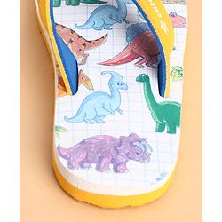 Cute Walk by Babyhug Slip On Dino Printed Flip Flops - Yellow