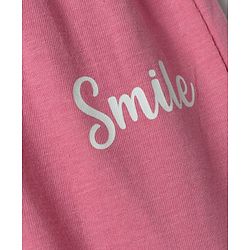 Babyhug Cotton Jersey Knit Jogger Fit Lounge Pants with Floral, Hearts & Smile Text Print with Bow Pack of 3 - Pink, Blue & Light Blue