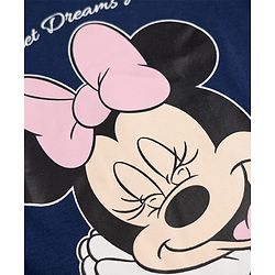 Babyhug Disney Single Jersey Knit Full Sleeves T-shirt & Pyjama Night Suit With Minnie Mouse Graphic & Star Print -Navy Blue
