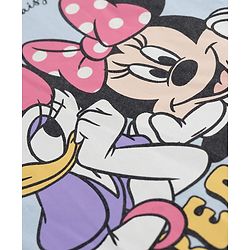 Babyhug Disney Single Jersey Knit Full Sleeves T-Shirt & Pyjama Night Suit with Minnie & Friends Graphics - Sky Blue