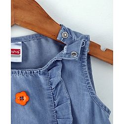 Babyhug Sleeveless Fit & Flare Denim Frock - Light Blue