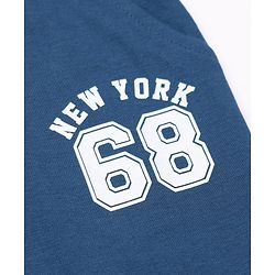 Babyhug Cotton Single Jersey Knit Jogger Fit Full Length Lounge Pant with New York 68 Print Pack of 3 in Navy Blue Grey Olive Green