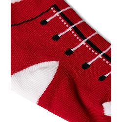 Cute Walk By Babyhug Knit Anti-Bacterial Ankle Length Striped Socks With Text Print Pack of 5 - Red & Grey
