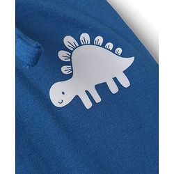 Babyhug Cotton Jersey Knit Full Length Lounge Pants with Dinosaur Print Pack of 3 - Blue, Orange & White