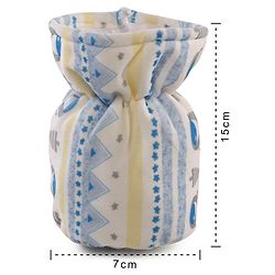 Babyhug Velour Feeding Bottle Cover Medium Bear Print - Yellow & White