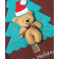 Babyhug 100% Cotton Knit Full Sleeves Sweatshirt With Bear Applique - Brown