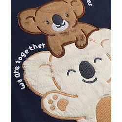 Babyhug 100% Cotton Heavy Gauge Terry Sweatshirt with Full Sleeves and Koala Patch - Navy Blue