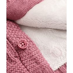 Babyhug Cable Knit Front Open Sweater with Full Raglan Sleeves in Pink