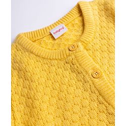 Babyhug Knit Full Sleeves Cable Knit Design Sweater Set - Yellow