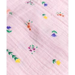 Babyhug Natural Crinkle 100% Cotton Woven Full Sleeves Co-Ords Shirt & Pyjama Night Suit with Floral Print - Pink