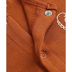 Babyhug 100% Cotton Interlock Knit Full Sleeves Rompers With Dino Print Pack of 2 - Brown & Beige