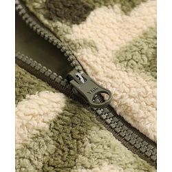 Babyhug Fur Woven Reversible Jackets with Full Sleeves and Camouflage Print in Olive Green