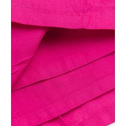 Babyhug Cotton Woven Dress with Half Sleeves and Floral Embroidery - Fuchsia