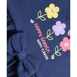 Babyhug Single Jersey Knit Half Sleeves Frocks with Butterfly & Floral Print Pack of 2 - Navy Blue & Pink