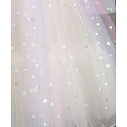 Babyhug Mesh Woven Sleeveless Party Dress With Bow & All over Foil Print - Pink