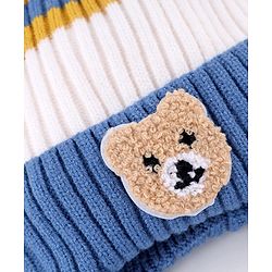 Babyhug Knit Woollen Cap with Cable Knit Design & Pom Pom Pink - Diameter 10 cm