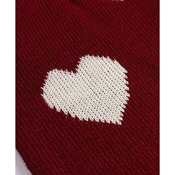 Babyhug Knit Full Length & Woollen Bottom with Hearts Print in Maroon