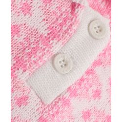 Babyhug Knit Full Sleeves Sweater Set with Abstract Design - Pink