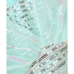 Babyhug Woven Net Half Sleeves Lehenga Choli and Dupatta with Sequins in Mint Green for 18-24 Months