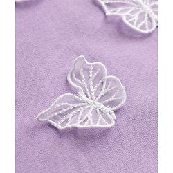 Babyhug 100% Cotton Single Jersey Knit Full Sleeves Top and Pant Set With Butterfly Applique - Lavender