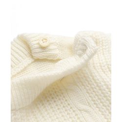 Babyhug Knit Full Sleeves Sweater Set With Color Block & Cable Knit Design - Purple