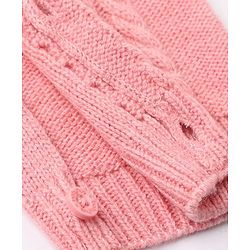 Babyhug Knit Full Sleeves Winter Wear Romper - Pink