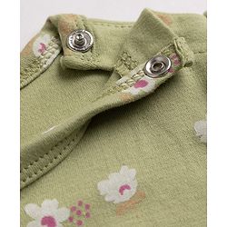 Babyhug 100% Cotton Interlock Knit T-Shirts with Full Puffed Sleeves and Polka Dots Floral & Love You Text Print Pack of 3 - White Olive Green Red