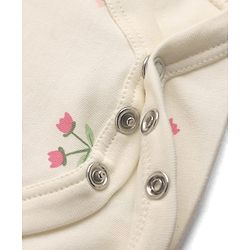 Babyhug 100% Cotton Interlock Knit Onesie and Hairband with Full Sleeves and Floral Print - White
