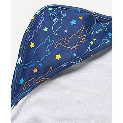 Babyhug Cotton Knit Hooded Towel & Wrapper L 76 x B 74 cm - Blue