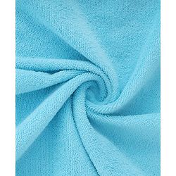 Babyhug Cotton Knit Microfiber Towel With Tiger Embroidery L 31.5 X B 22.5 cm - Aqua Blue