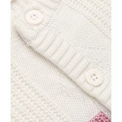 Babyhug Knit Full Sleeves Sweater Set with Color Block Design -Pink