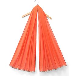 Babyhug Georgett Woven Half Sleeves Kurta & Palazzo Set With Floral Print & Dupatta - Orange