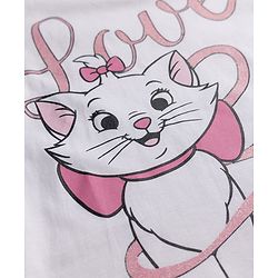 Babyhug Disney Single Jersey Knit Full Sleeves T-Shirt & Pyjama Night Suit with Marie Graphics - White
