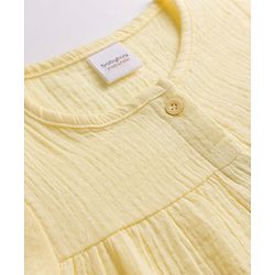 Babyhug 100% Cotton Terry Knit Full Sleeves Top and Joggers Set - Yellow