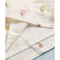 Babyhug Georgett Woven Full Sleeves Embroidered Kurta & Dhoti Set - White