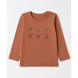 Babyhug 100% Cotton Knit Full Sleeves T-Shirts with Bear Raccoon Tiger Koala Puppy Print Pack of 5 - Light Blue Beige Cream Light Green Brown
