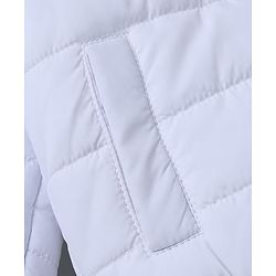 Babyhug Woven Full Sleeves Hooded Padded Quilted Winter Jacket with Varsity Print - White