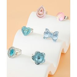 Babyhug Free Size Finger Ring Set for Girls - Red