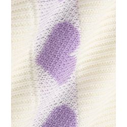 Babyhug Knit Full Sleeves Sweater Set with Heart Design - White & Lavender